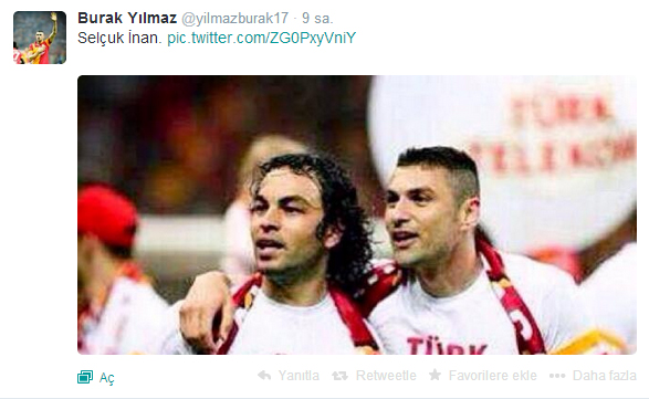 Selçuk İnan'a bir destekte Burak Yılmaz'dan